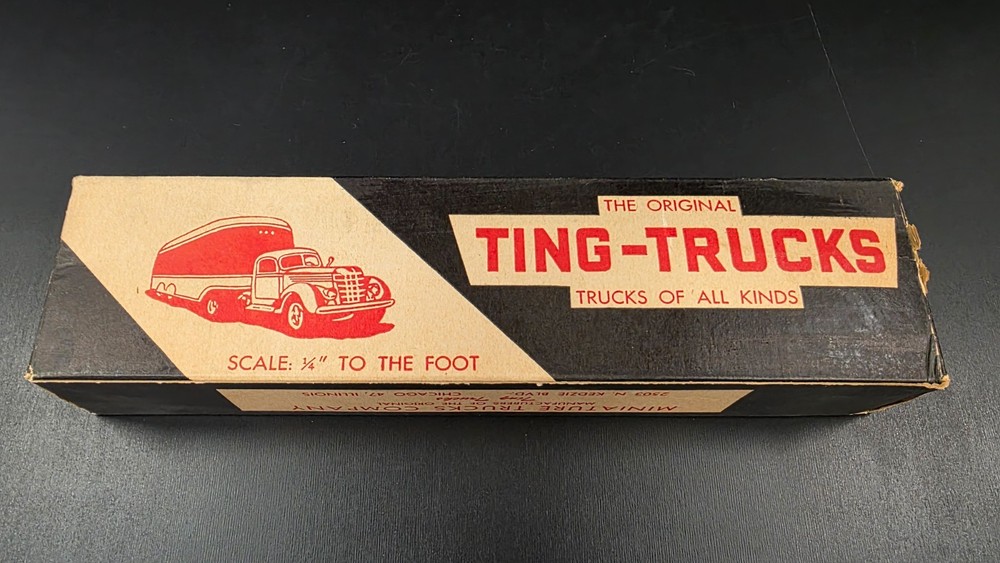 VINTAGE WOOD KIT TING-TRUCKS 28 FOOT MOBILGAS TANKER INTERNATIONAL TRACTOR M4