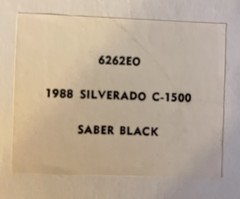 ERTL 1988 Silverado C-1500 Dealer Promo Model 1/25 Scale Saber Black #6262EO