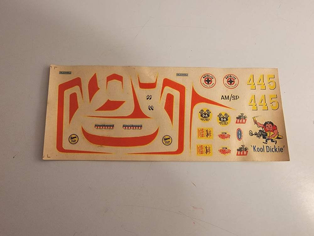 *Vintage / Original* AMT “Bill Cushenbery’s Silhouette” Decal Sheet