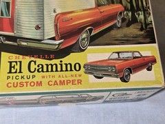 RARE ORG 1/25 AMT ’65 CHEVELLE EL CAMINO PICKUP CUSTOM CAMPER 8735-200 MIB 60s
