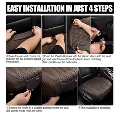 BWTJF Front Car Seat Bottom Covers 2 Pack, Universal Auto Seat Cushions, Nappa L