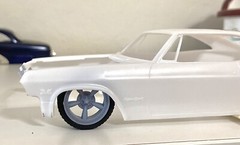 Resin 21/20 Inch Astro Supreme model car wheels, w/ wide rear street tires,1/24