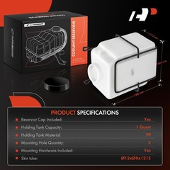 A-Premium Automatic White Universal Coolant Reservoir Bottle Kits Compatible…