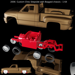 1:64 Scale Chev Crew Cab Stepside Bagged Chassis Model Model Kit