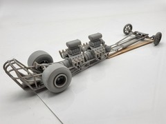 1960s Front Engine Dragster With Two V8s, 1/25 Scale Mode Kit