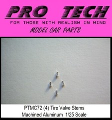 PTMC 72 Tire Valve Stems Machined Aluminum 1:25 Scale LBR Model Parts PRO TECH