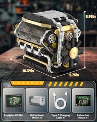 1065 PCS V8 Engine Building Model – Educational STEM Toy for Teens & Adults