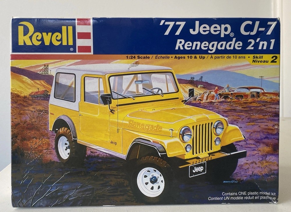 Revell ’77 Jeep 1977 CJ-7 Renegade 1:24 2’n 1 Model Kit Open Box Unassembled