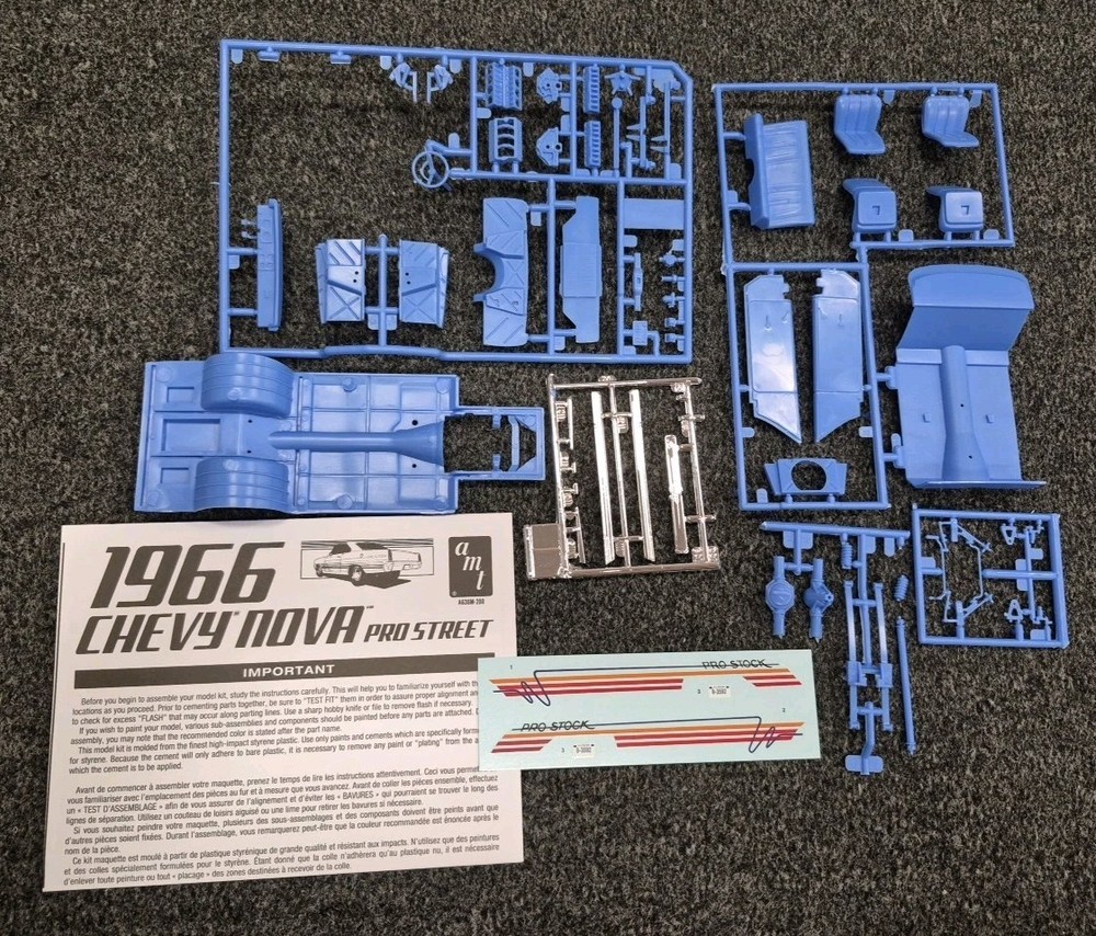 1966 66 Chevy II Nova Pro Street 1/25 Scale Model Parts Lot wide wheel well #2