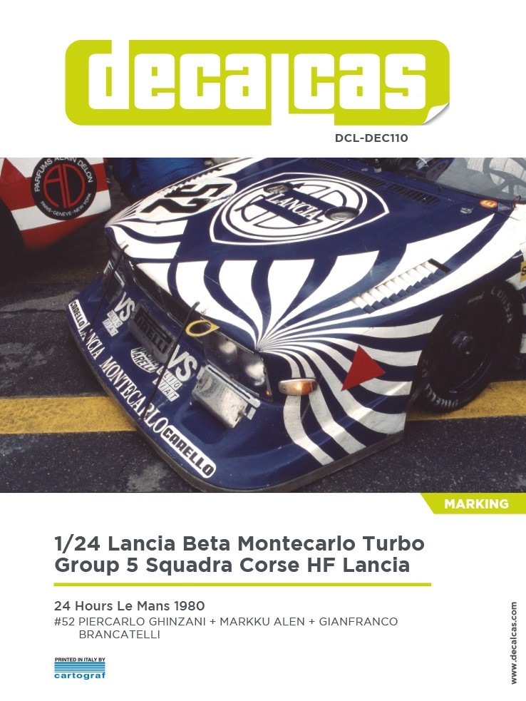 Decalcas 1:24 Scale Decal Lancia Beta Montecarlo Gr.5 #52 # DCL-DEC110 Cartograf