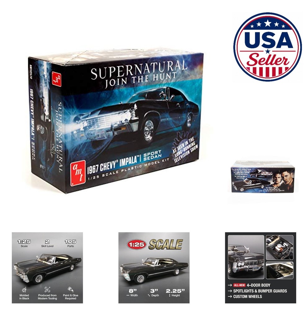 1:25 Scale Model Kit 1967 Chevy Impala 4-Door Supernatural Car Build