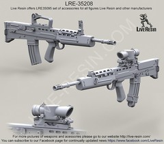 Live Resin 1/35 LRE-35208 L85A1 SA80 Assault Rifle with Iron Sight & SUSAT Scope