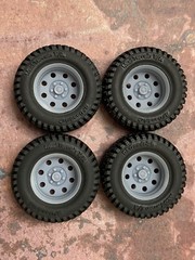 1/24 Scale: 18-Inch AR Baja Wheels W/ Mud Tires; Jeep, Resin 1/25