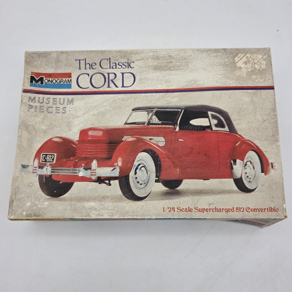 Monogram Cord 812 Convertible 1/24 Model Kit Unbuilt Vintage, UNSURE if complete