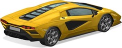 Aoshima 1/32 THE SNAP KIT SERIES Lamborghini Countach LPI 800-4 Yellow 19-C