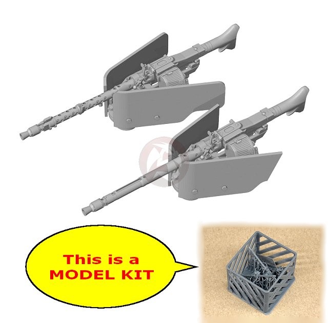 Rado 1/35 Rundumfeuer MG 34 w/Panzerlauf & Shields & Buttstock (2 guns) RDM35S88