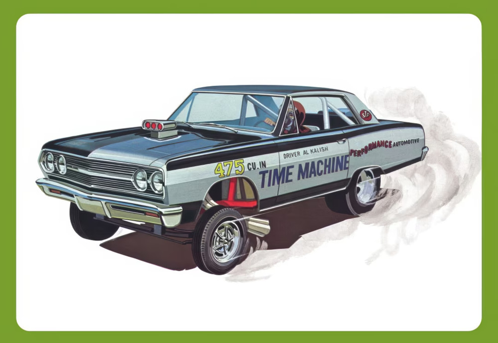 AMT 1302 1:25 1965 Chevy Chevelle AWB Time Machine Funny Car Plastic Model Kit