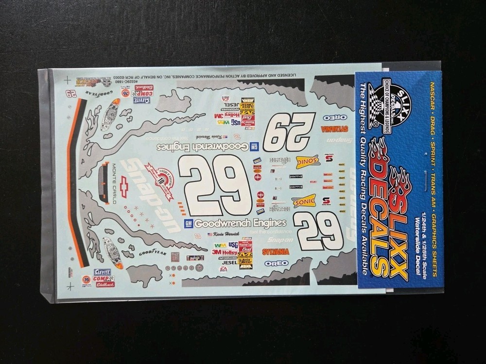 2003 Kevin Harvick #29 Snap on All Star 1:24 Decal – Waterslide Slixx Decals