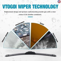 VTOGOI Wiper Blades With Rear Wiper Blades Set For BMW X3 2004-2010 Automotive