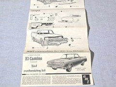 RARE ORG 1/25 AMT ’65 CHEVELLE EL CAMINO PICKUP CUSTOM CAMPER 8735-200 MIB 60s
