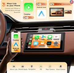 Wireless Double Din Car Stereo with Bluetooth, Wireless CarPlay and Android