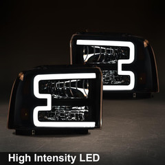 LED DRL Headlights Assembly Front Headlamp Compatible with Ford F250 F350 F450 F