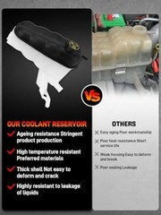 603-054 Engine Coolant Expansion Reservoir Tank with Cap Plastic Whinte