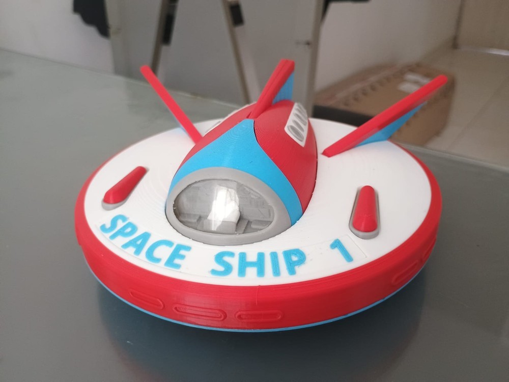 Flying Saucer Masudaya Japan Space ship 1 toy 6 inches diameter