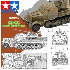 TAMIYA 35144 1/35 GERMAN 8-TON SEMI TRACK; 3.7CM FLAK 37 SD,KFZ.7/2 MODEL KIT