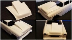 Resin Outlaw Hood for ’55 Chevy Bel Air Sedan AMT 1/25. HOT! NEW!