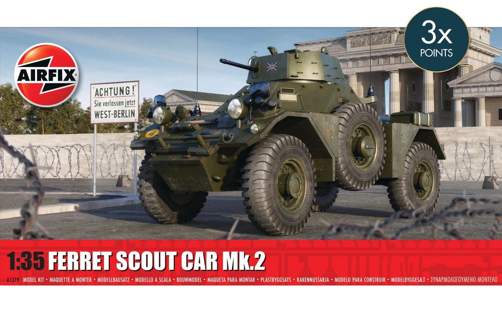 Airfix Ferret Scout Car Mk.2 1:35 Scale Plastic Model Tank Kit A1379