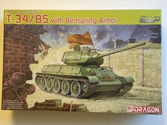 DRAGON 6266 1/35 T-34/85 w/Bedspring Armor & Tracks Model Kit, Factory Sealed