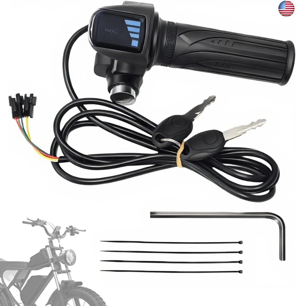 Ebike Full Twist Throttle Fits Ridstar Q20, 48V Plug and Play Throttle 3 Pin