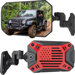 Red Wrangler Side Mirrors Doors off Compatible with 1997-2018 Wrangler TJ JK JK