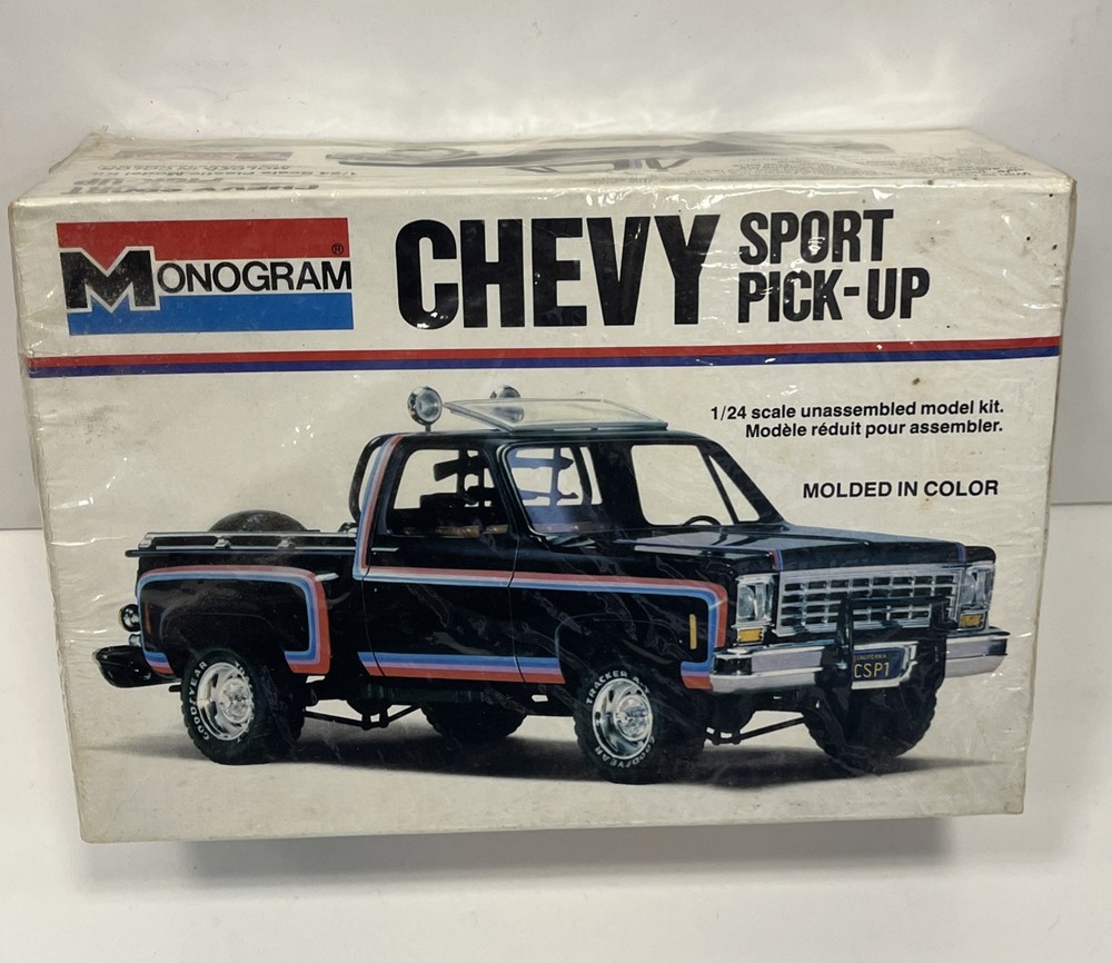 Vintage 1977 Monogram Chevy Sport Pick-Up Truck Model Kit 2228 1/24 Scale NEW