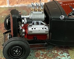 1/24 Scale: Supercharged Ford Flathead Engine W/ Ardun Heads; Resin; 3D Print.