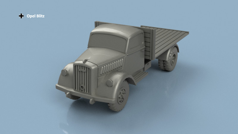L’Arsenal Models 1/700 OPEL BLITZ TARPAULIN UNCOVERS & FLATS (10) 3D Printed Set