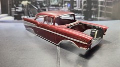 1957 CHEVY BEL AIR Marroon BODY SHELL 1/25 Scale USED Model Kit PARTS