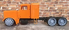 Resin 1/24 Scale: 32-inch “Oval Hole Alcoa”Semi Truck Wheels W/Low Profile Tires