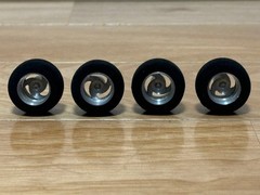 Vintage TAMIYA Mini 4WD Aluminum Narrow Wheel Set with Sponge Tires (4 pcs)