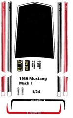 1969 Ford Mustang MACH I 1/24th – 1/25th Scale Waterslide Decals