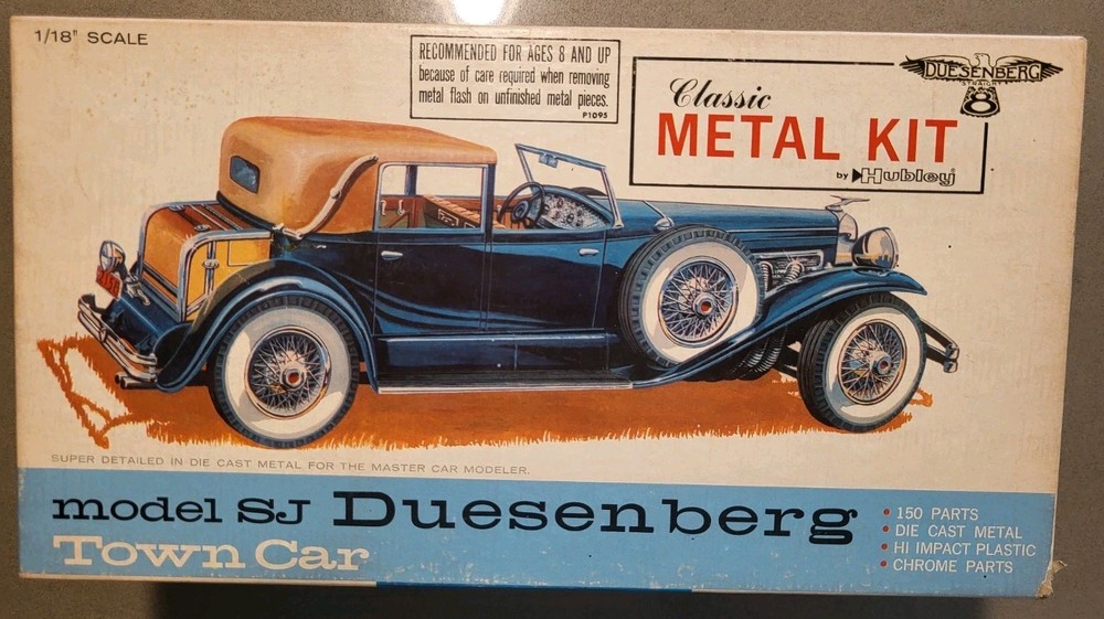 Vintage Hubley SJ Duesenberg Town Car Classic Metal Model Car Kit