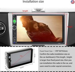 UNITOPSCI Double Din Car Stereo 7 Inch Touch Screen Car Audio Radio with
