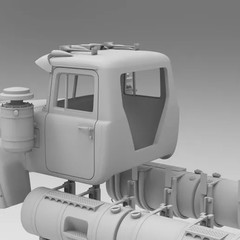 1/25th 3d printed Valueliner R/H Drive 60” sleeper cab kit by Alpha Centauri