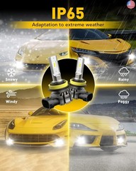 AUXITO H11/H8/H16 LED Fog Light Bulbs or DRL, 6000 Lumens 6500K Cool White