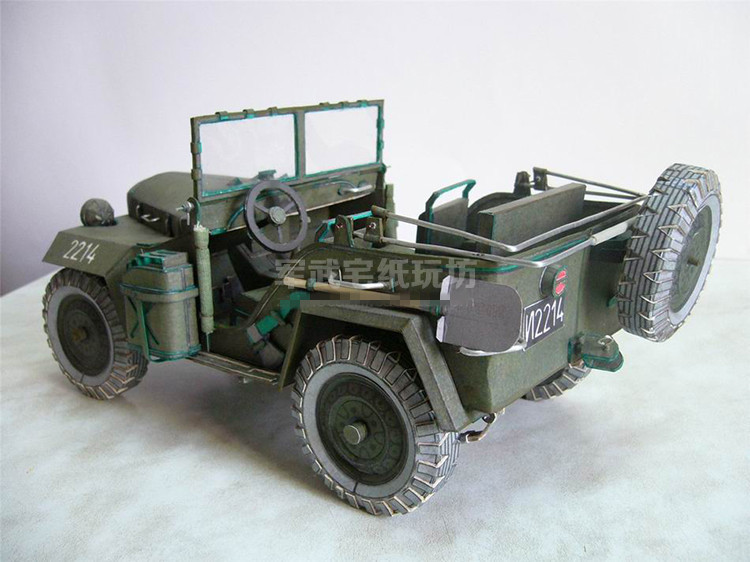 Soviet Military Vehicle Jeep GAZ-67 1:25 Scale DIY Handcraft Paper Model Kit