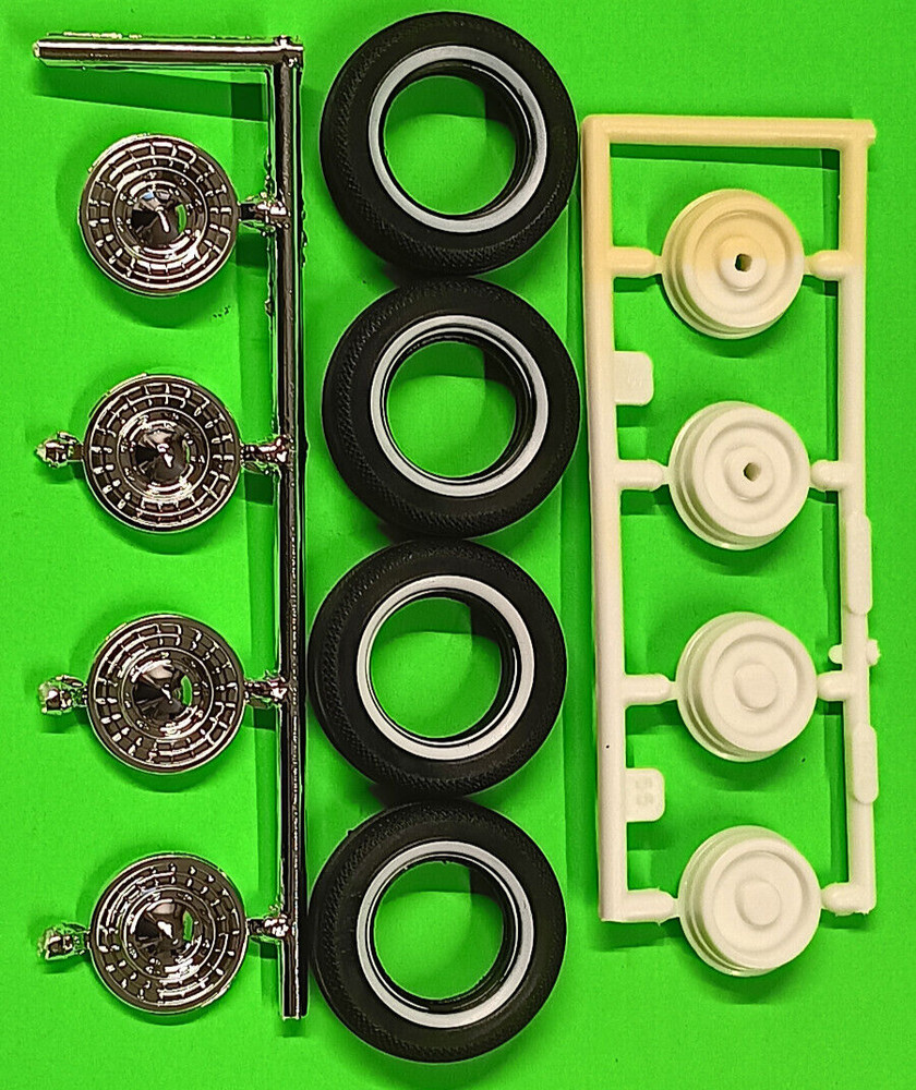 Whitewall Tire 1955 Chevy Cameo Pickup 1/25 Chrome Hubcap Rim Wheel Truck