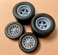 1/24 Scale:17/15-inch “Torq Thrust and ET Gasser 12 spoke” Wheels W/Drag Slicks