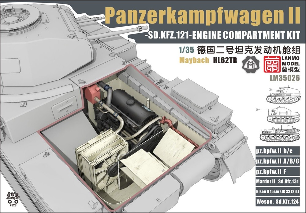 LANMO model LM35026-1/35 Panzerkampfwagen II ENGINE COMPARTMENT KIT