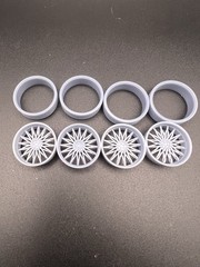 1/25 Scale Resin 26 Inch Model Car Wheel Set